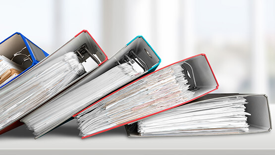 SOP examples in binders of paper